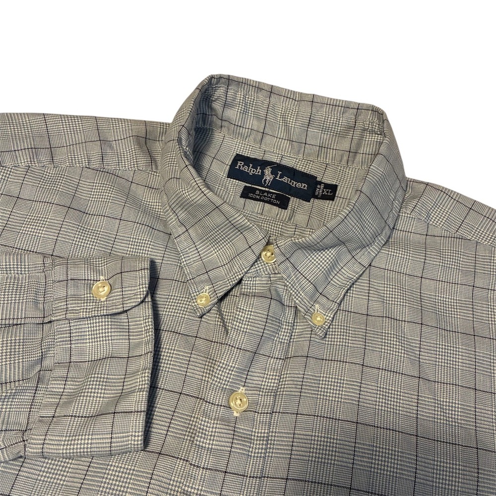 Ralph Lauren Mens Blue Plaid Blake Button Down Shirt XL